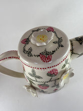 Load image into Gallery viewer, Handmade ceramic teapot handpainted with strawberries and blossoms