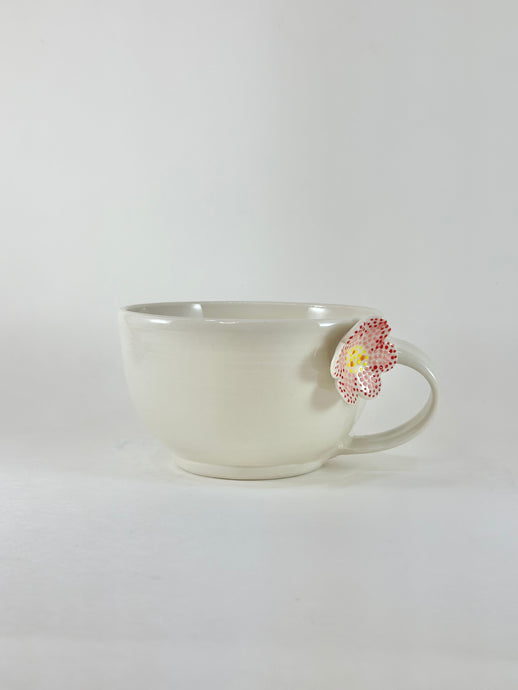 Handmade handpainted pottery teacup