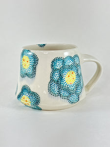 Handmade handpainted flower ceramic mug