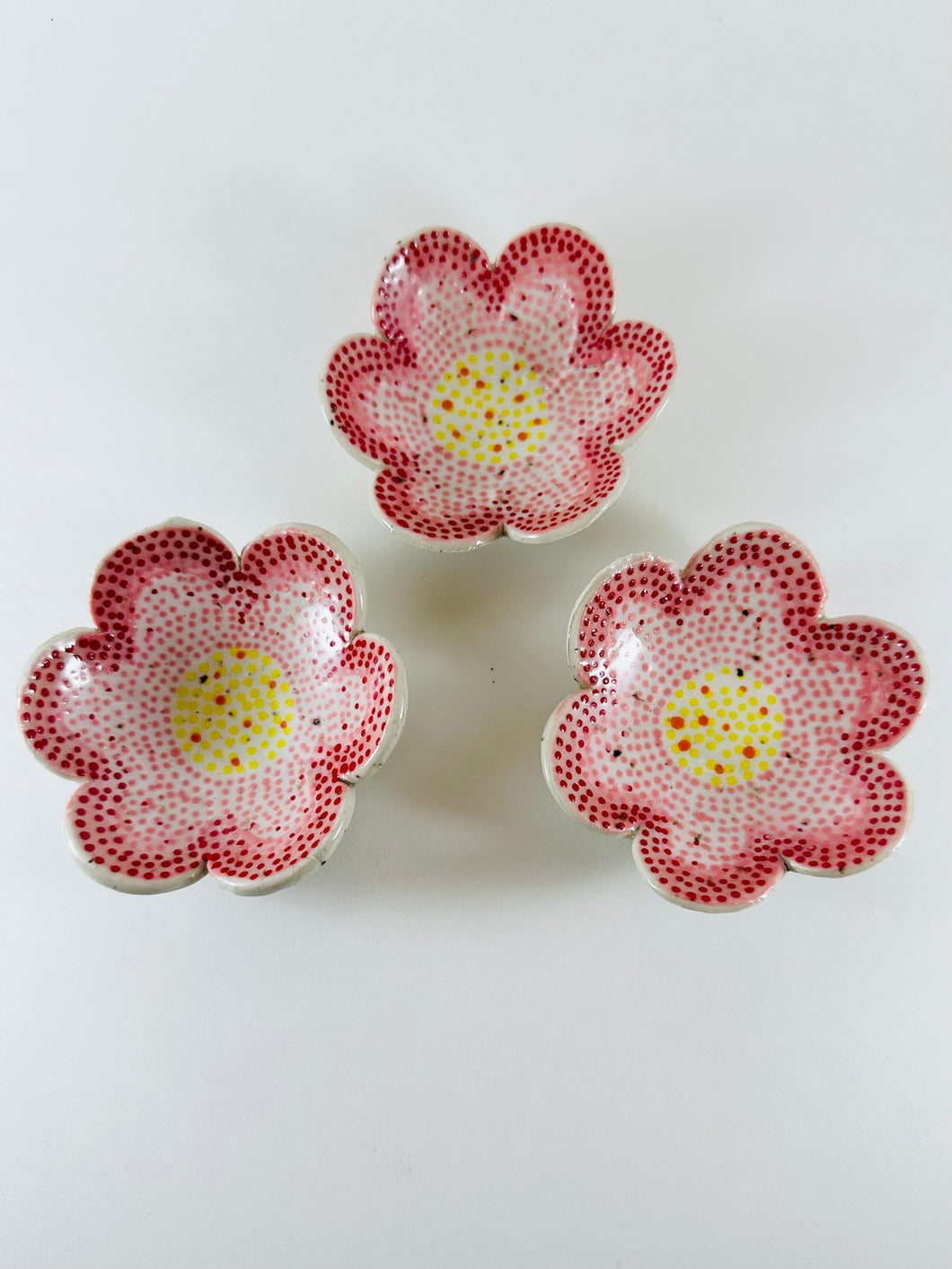 Handmade hand painted small flower dish