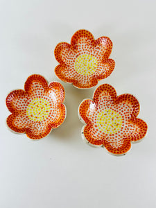 Handmade hand painted small flower dish