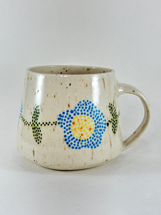 Handmade handpainted flower pottery mug