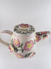 Load image into Gallery viewer, Handmade ceramic teapot handpainted with pink flower blossoms