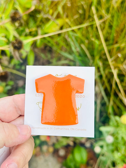 Ceramic Orange Shirt Pin