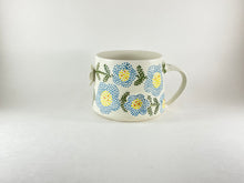 Load image into Gallery viewer, Handmade handpainted blue flower blossom pottery mug