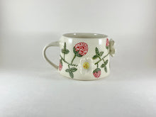 Load image into Gallery viewer, Handmade handpainted strawberry blossom pottery mug