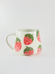 Handmade handpainted strawberry mug