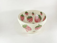 Load image into Gallery viewer, Handmade ceramic bowl with handpainted strawberries