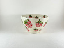 Load image into Gallery viewer, Handmade ceramic bowl with handpainted strawberries