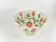 Load image into Gallery viewer, Handmade pottery bowl handpainted with strawberries