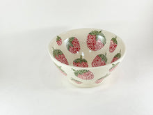 Load image into Gallery viewer, Handmade ceramic bowl with handpainted strawberries