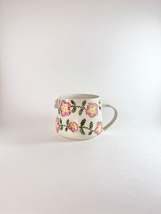 Handmade Handpainted Pink Blossom Ceramic Mug