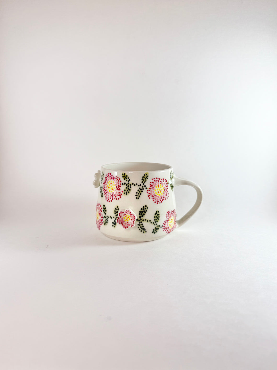 Handmade Handpainted Pink Blossom Ceramic Mug
