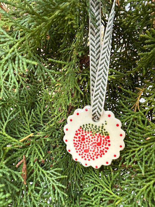 Strawberry Ceramic Ornament