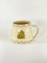 Load image into Gallery viewer, Handmade Handpainted Christmas Tree Pottery Mug and Trinket Dish Set