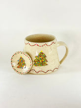 Load image into Gallery viewer, Handmade Handpainted Christmas Tree Pottery Mug and Trinket Dish Set