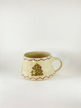 Load image into Gallery viewer, Handmade Handpainted Christmas Tree Pottery Mug and Trinket Dish Set