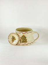Load image into Gallery viewer, Handmade Handpainted Christmas Tree Pottery Mug and Trinket Dish Set