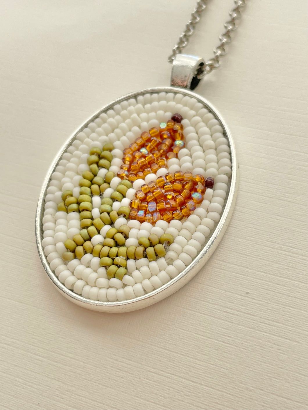 Hand Beaded Pendant Necklace